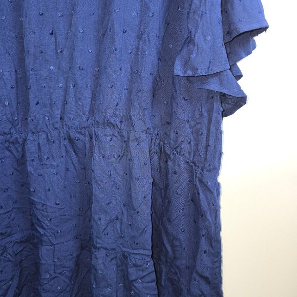 Bloomchic Lace Front, Swissdot, V-Neck Ties, Short Slv, Blouson Top, US 28, NWT - Picture 7 of 9